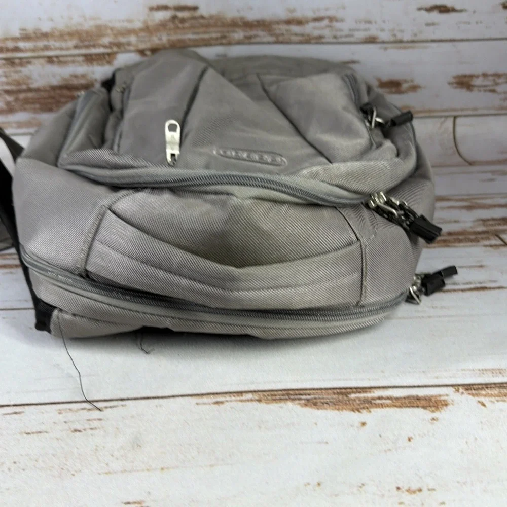 eBags TLS Workstation Travel Laptop Backpack Gray Commuter Bag Carry On Pockets